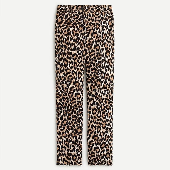 J CREW - Tailored Relaxed Pant - Leopard - Picture 2 of 4